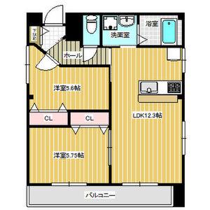 中山ハイツ(2LDK/6階)の間取り写真