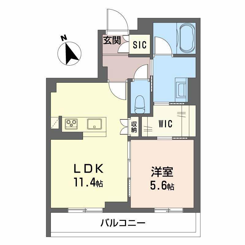 サンシャインSTN(1LDK/1階)の間取り写真