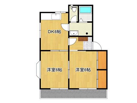 ピアNANSEI(2DK/2階)の間取り写真