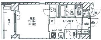 プルミエール川越イースト(1K/6階)の間取り写真