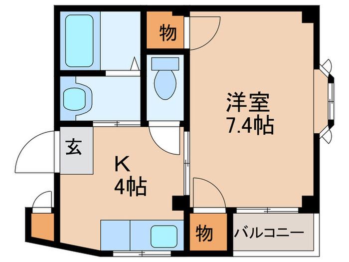 ネバーランド姫島(1K/3階)の間取り写真