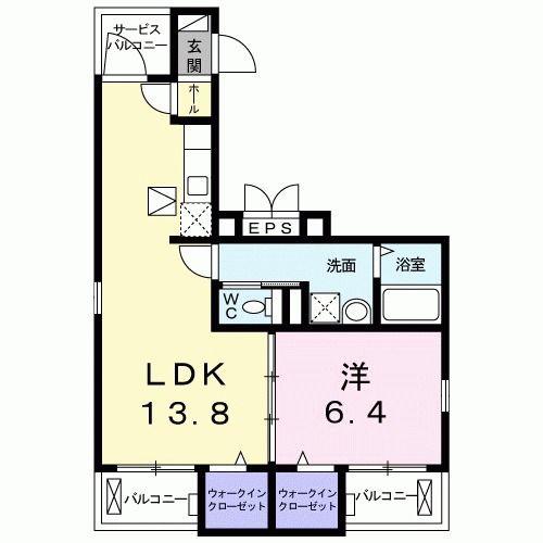 カーサ・ブリーゼ(1LDK/1階)の間取り写真