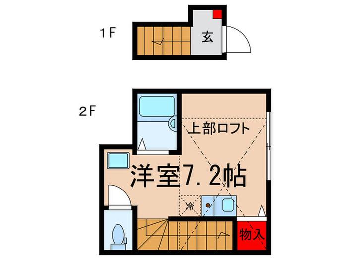 シャンブル大泉学園(ワンルーム/2階)の間取り写真