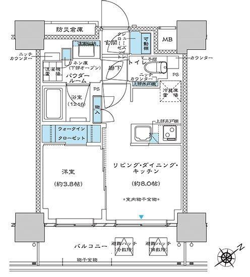 ウィルテラス板橋(1LDK/7階)の間取り写真