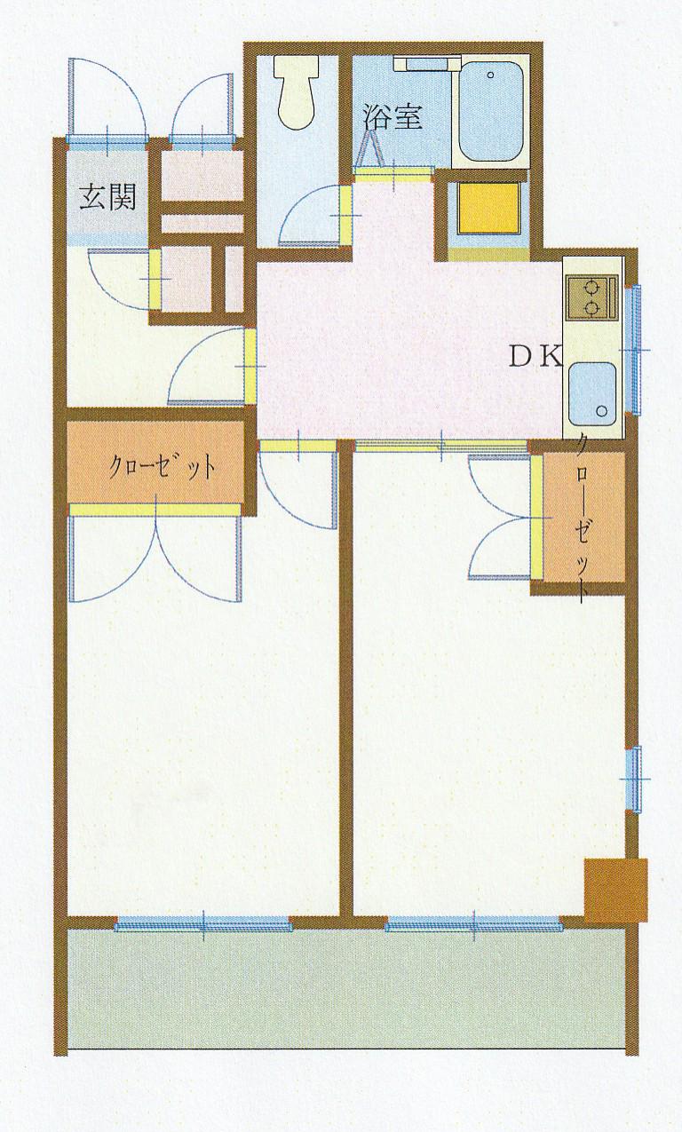 RX相生(2DK/6階)の間取り写真