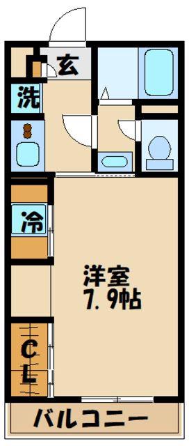 リブリ調布(1K/1階)の間取り写真