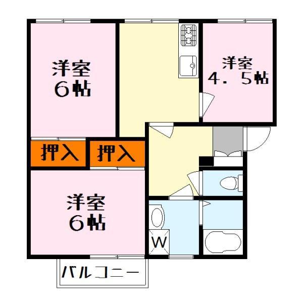 エスパシオ21(3DK/2階)の間取り写真