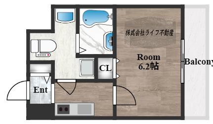 セイワパレス大今里(1K/8階)の間取り写真