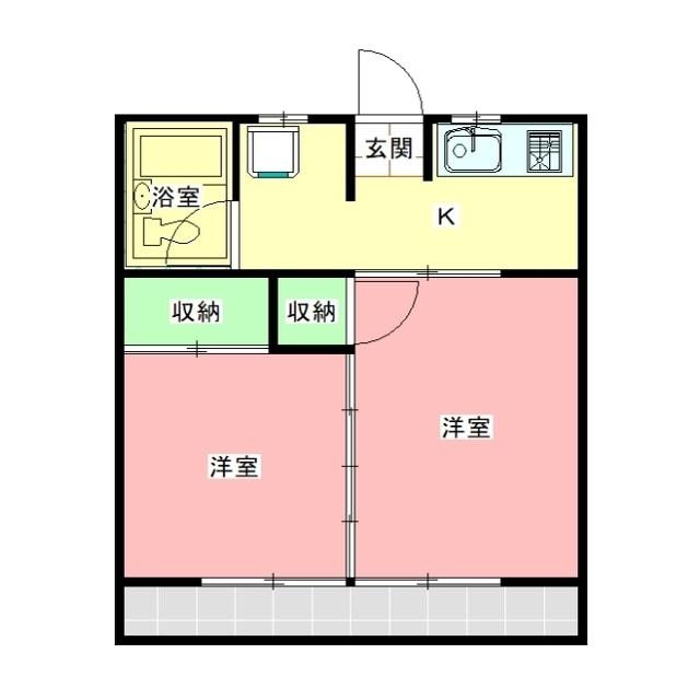 和光コーポ(2K/2階)の間取り写真