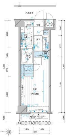 メインステージ錦糸町VIエグザ(1K/7階)の間取り写真