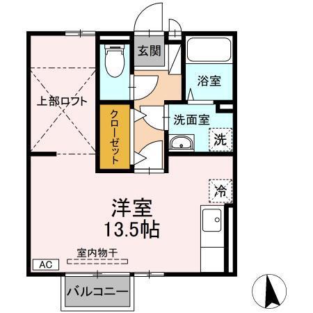セジュール石堂(ワンルーム/2階)の間取り写真