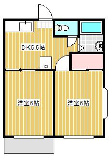 ノースポイントD(2DK/2階)の間取り写真