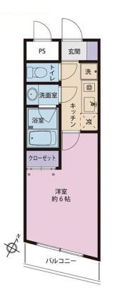 キューブS(1K/2階)の間取り写真