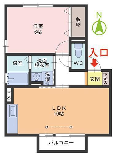 グッドラックI(1LDK/2階)の間取り写真