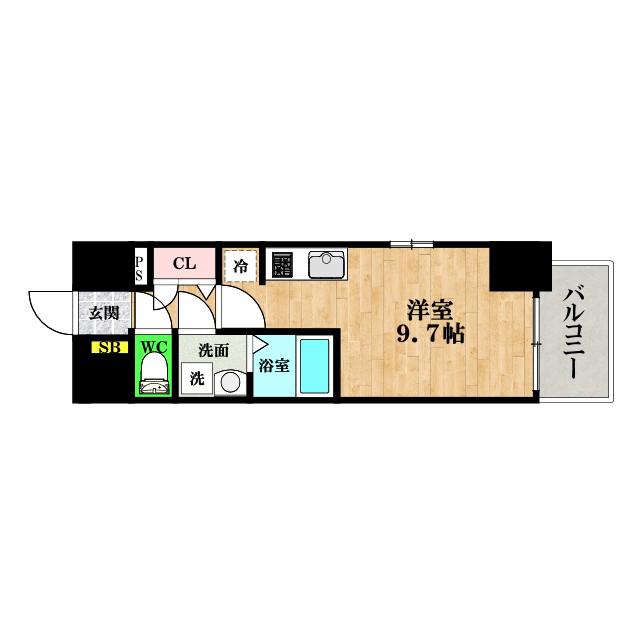 エスリード難波ステーションプラザ(ワンルーム/8階)の間取り写真