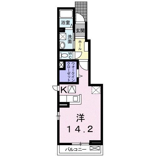 ソレイユ アルドーレ(1K/1階)の間取り写真