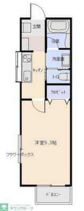 L・とれじゃーII(1K/1階)の間取り写真