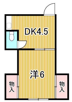 山口アパート(1DK/1階)の間取り写真