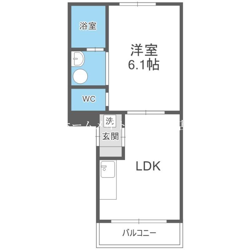 ビラ・レジリア札幌駅東(1DK/2階)の間取り写真