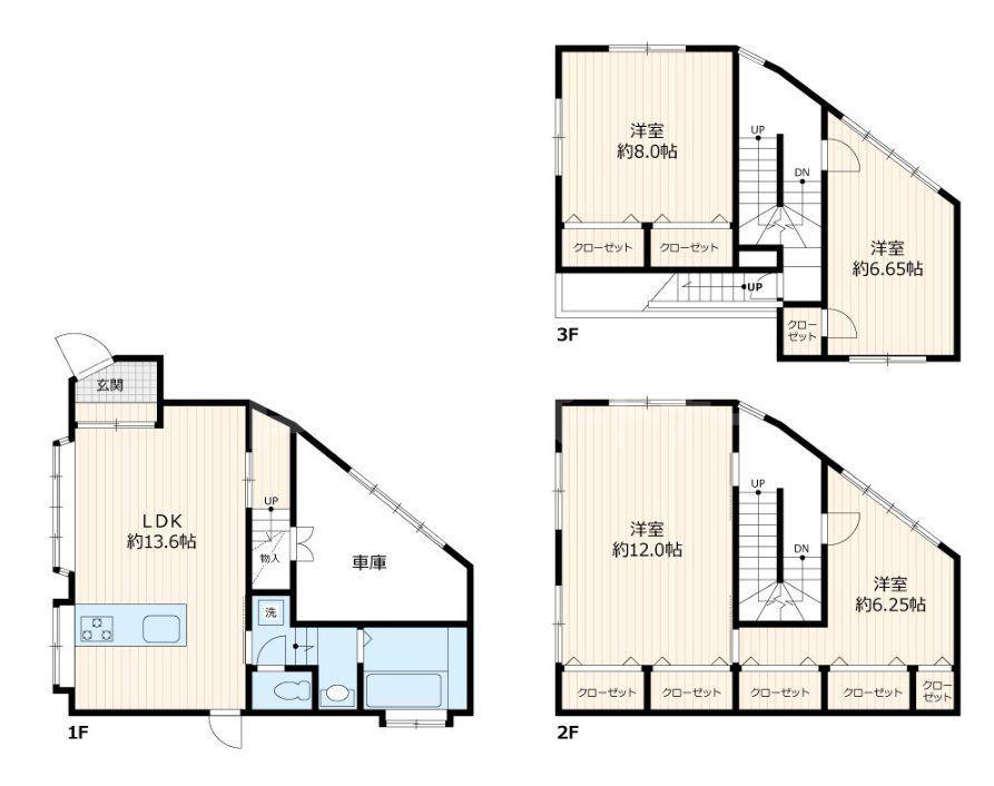 扇3丁目戸建て(4LDK/1階)の間取り写真
