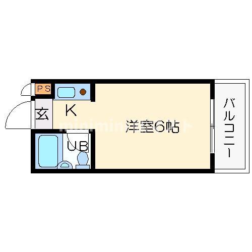 ロイヤルレスト本田(ワンルーム/7階)の間取り写真