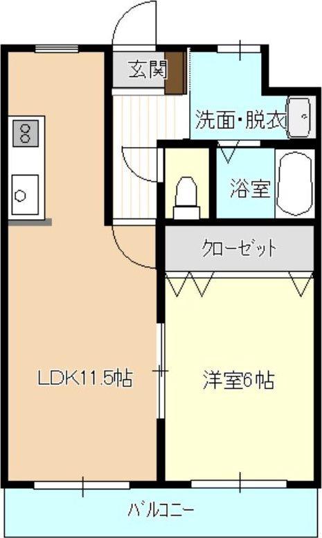 エスペランサ(1LDK/2階)の間取り写真