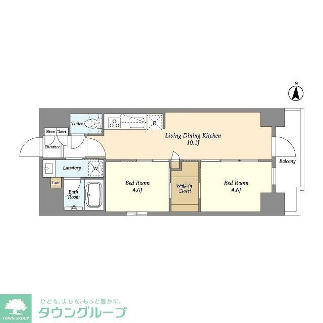 ドゥーエ両国V(2LDK/2階)の間取り写真