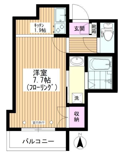 フレスコときわ台(1K/2階)の間取り写真