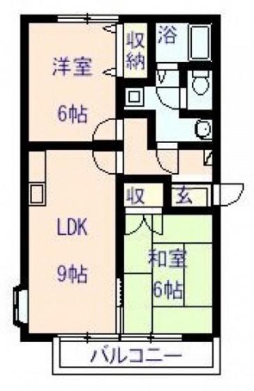 トゥインクルヒトミA(2LDK/2階)の間取り写真