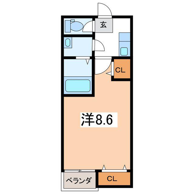 スマイルI(1K/1階)の間取り写真