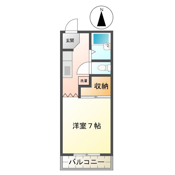 小宮ハイツ(1K/2階)の間取り写真