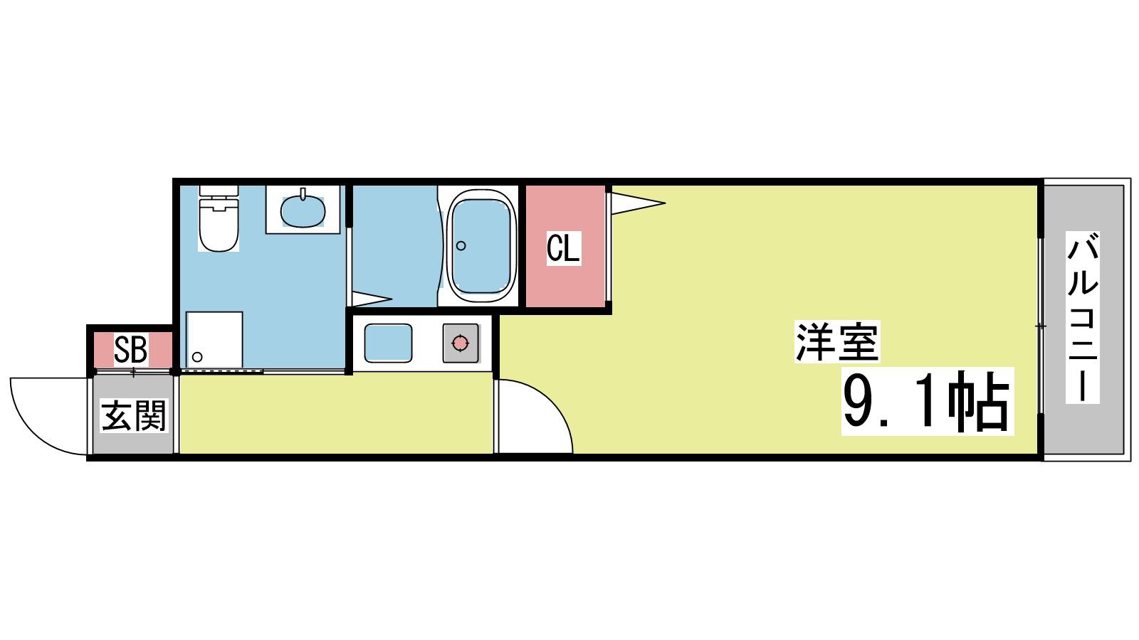 アルス六甲(1K/3階)の間取り写真
