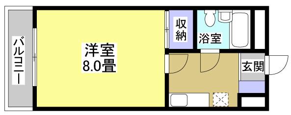 マインハイツ(1K/4階)の間取り写真