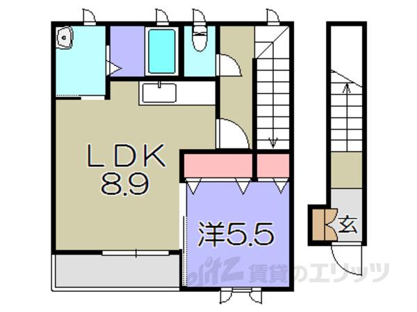 メゾンドAU3番館(1LDK/2階)の間取り写真