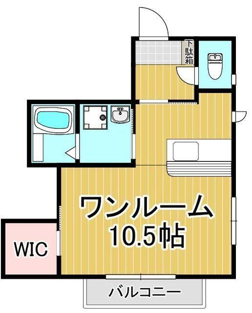 レゾン長町南(1K/1階)の間取り写真