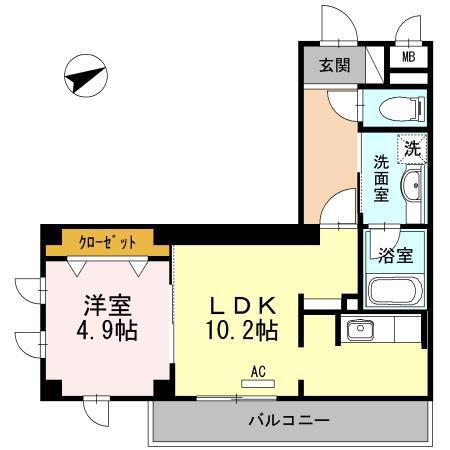 グローリアMK(1LDK/2階)の間取り写真