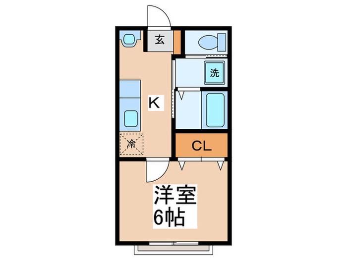 コモンフォート(1K/2階)の間取り写真