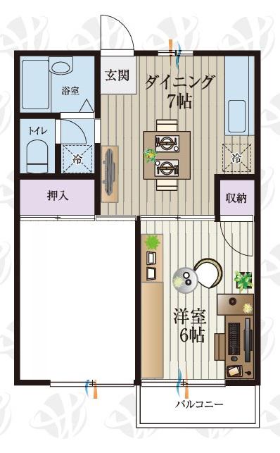 BCASA 本八幡 RE-BORN(2DK/2階)の間取り写真