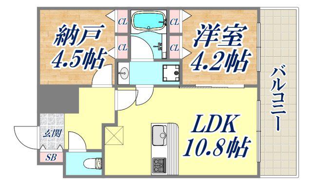 スプランディッド7(1SLDK/7階)の間取り写真