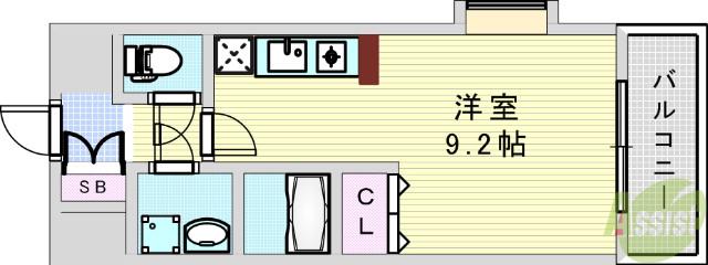 エクセレント上新17(ワンルーム/2階)の間取り写真