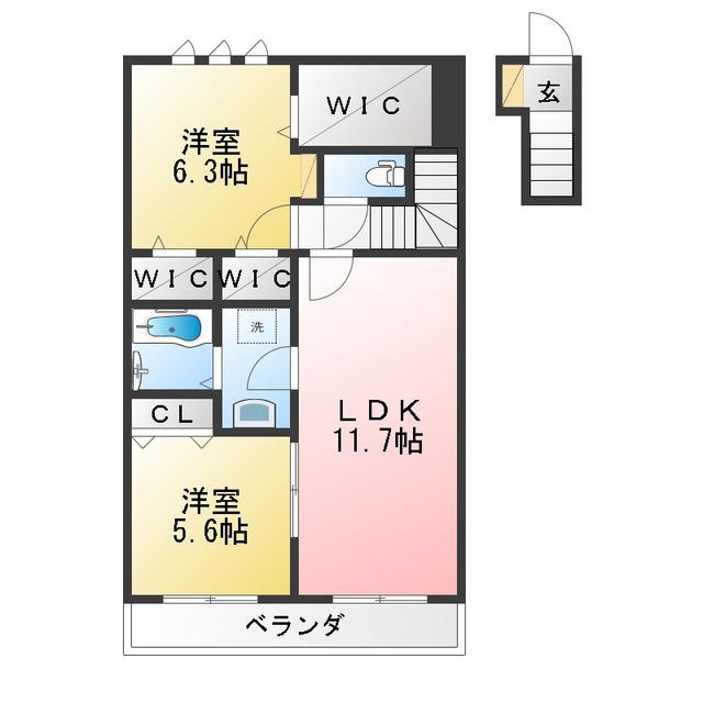 JAPITO(2LDK/2階)の間取り写真