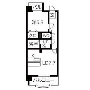 プレールアミ(1LDK/3階)の間取り写真