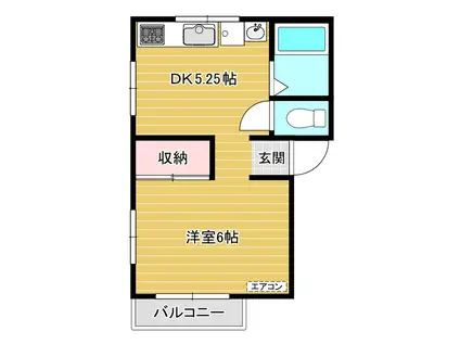 振興ハイツ(1DK/1階)の間取り写真