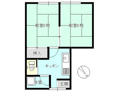 コーポナカムラ(2K/2階)の間取り写真