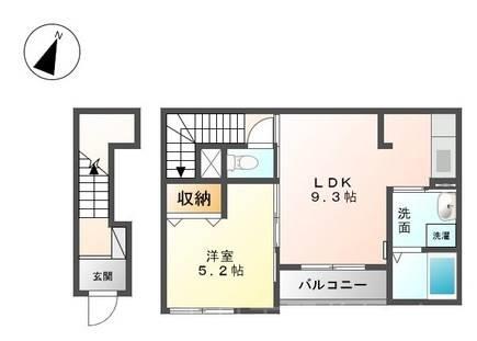 ステラ山手(1LDK/2階)の間取り写真