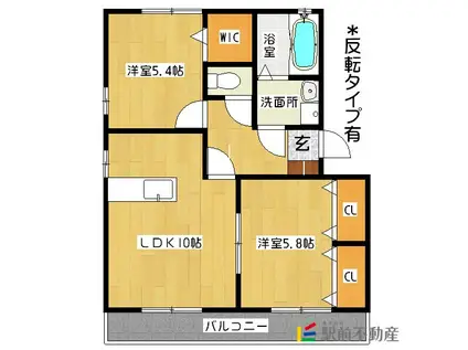 セレッソII番館(2LDK/1階)の間取り写真