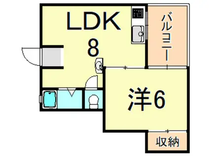 中山マンション(1LDK/2階)の間取り写真