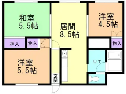 レジデンス柏木(3DK/3階)の間取り写真