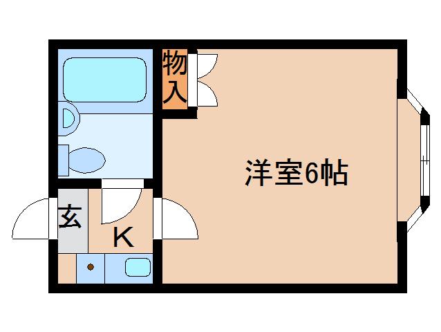 生駒ビル(1K/5階)の間取り写真