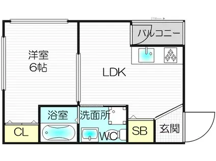 東梅田レジデンス小島(1DK/4階)の間取り写真